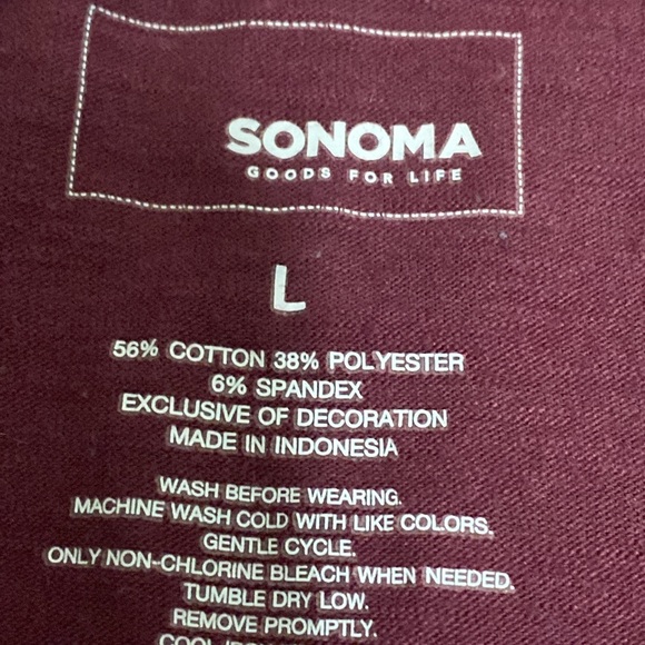 Sonoma plumb colored tee long sleeve size Large - Picture 6 of 7